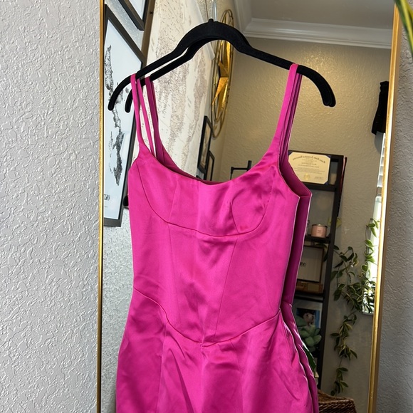 House or CB ‘Casimira’ Pink Satin Corset Midi Dress NWOT - Picture 14 of 16
